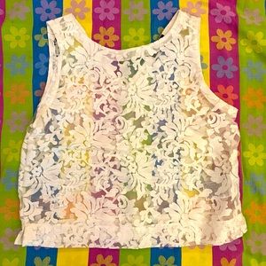 Banana Republic white lace top size medium